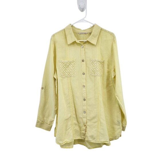 Soft Surroundings Women's Linen Blend Button Front Shirt - XL - Picture 1 of 8